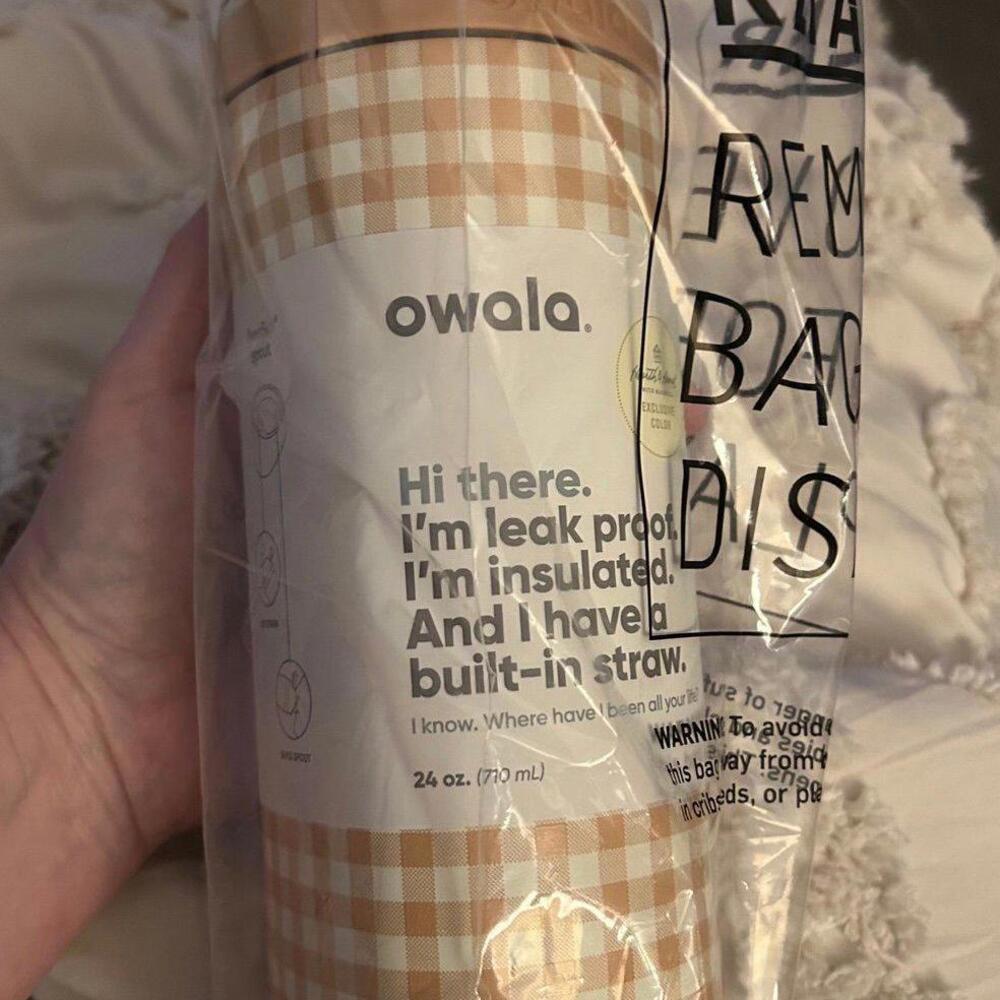 Owala Hearth & Hand Yellow Plaid 24 Oz SUPPERTIME - Picture 6 of 8